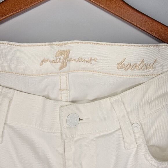 7 for all Mankind Y2K Low Rise Jeans Women's Size 32 x 29 White Stretch Slim - Picture 2 of 11